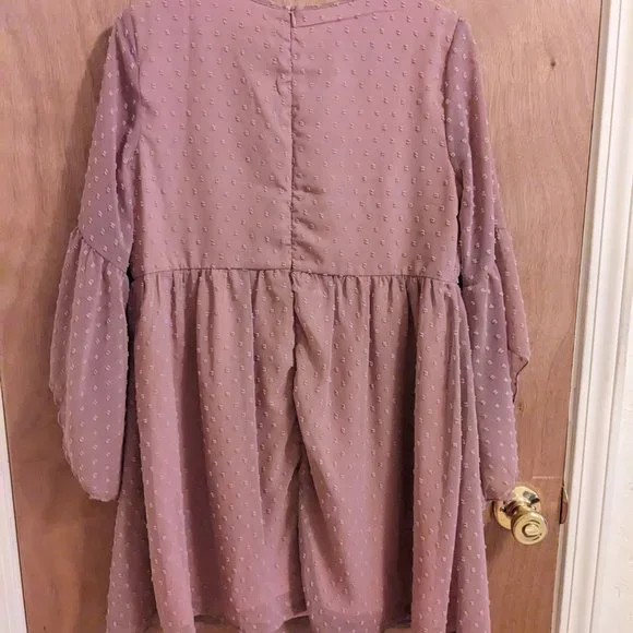 embroidered chiffon dress - Picture 4 of 5